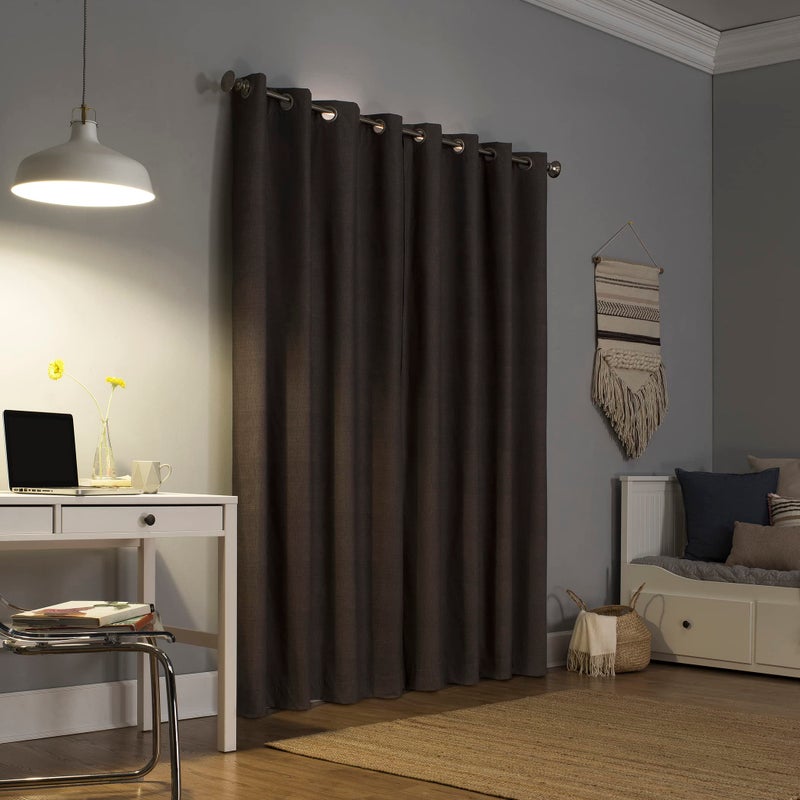 Sun Zero Columbia Thermal Insulated 100% Blackout Grommet Curtain Single Panel, 50" x 108", Walnut Brown - Image 2